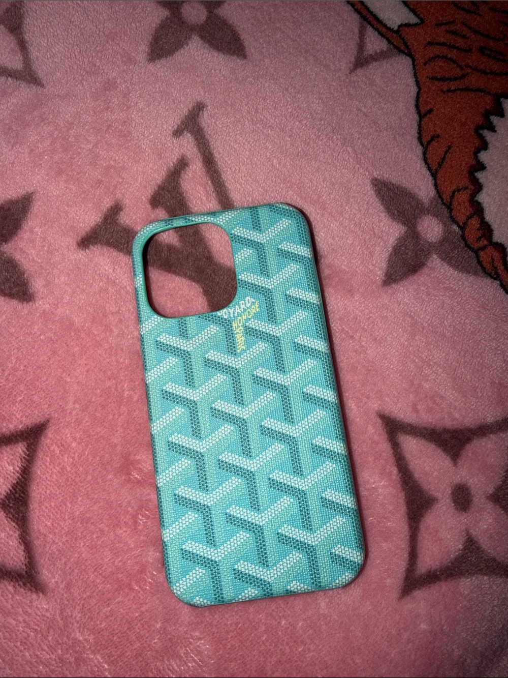 Goyard Turquoise Patterned Phone Case
